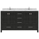 Modern Fittings Caroline Premium 60" Double Bath Vanity with Cultured Marble Quartz Top and Square Sinks