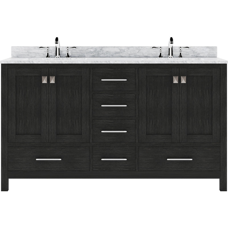 Modern Fittings Caroline Premium 60" Double Bath Vanity with Marble Top and Round Sinks