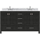 Modern Fittings Caroline Premium 60" Double Bath Vanity with Marble Top and Square Sinks