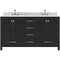 Modern Fittings Caroline Premium 60" Double Bath Vanity with Marble Top and Square Sinks