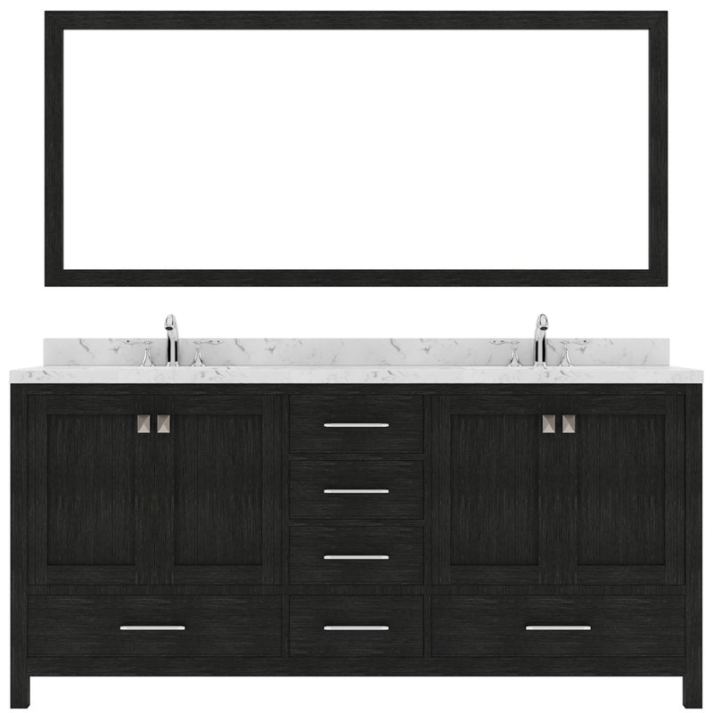 Modern Fittings Caroline Premium 72" Double Bath Vanity with Cultured Marble Quartz Top and Round Sinks