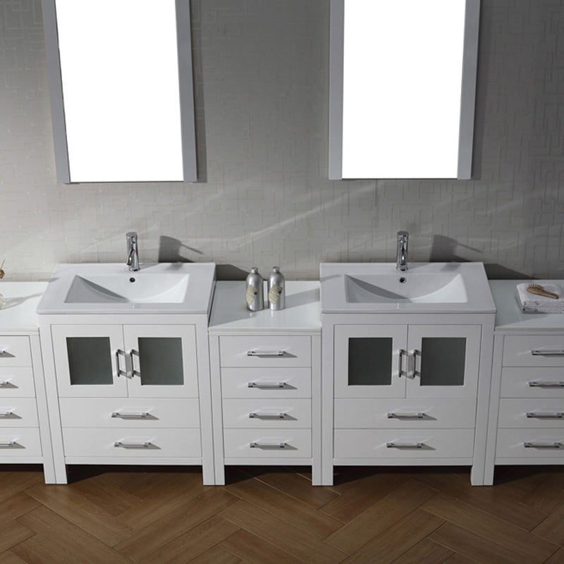 Modern Fittings Dior 110" Double Bath Vanity with Top and Integrated Square Sinks Faucets
