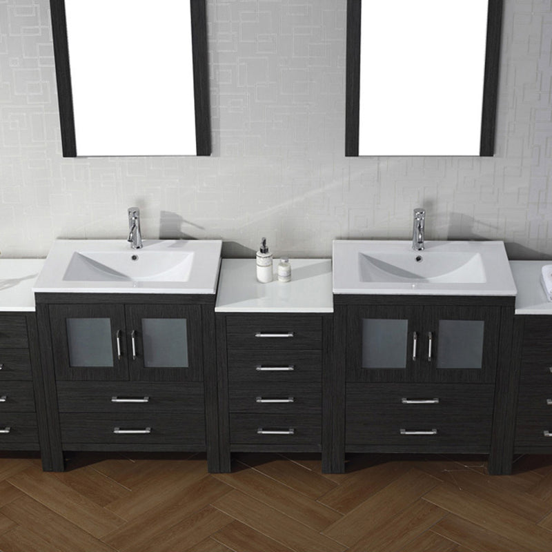 Modern Fittings Dior 110" Double Bath Vanity with Top and Integrated Square Sinks Faucets