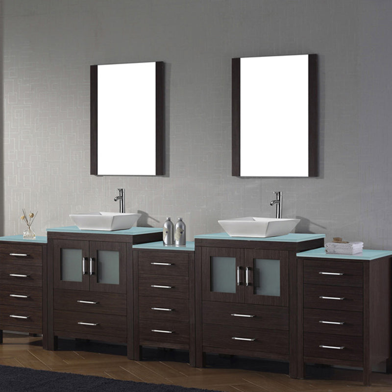 Modern Fittings Dior 110" Double Bath Vanity with Top and Square Sinks Faucets