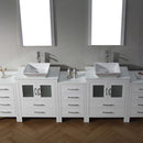 Modern Fittings Dior 110" Double Bath Vanity with Engineered Stone Top and Square Sinks Faucets