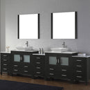 Modern Fittings Dior 110" Double Bath Vanity with Engineered Stone Top and Square Sinks Faucets