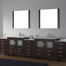 Modern Fittings Dior 118" Double Bath Vanity with Top and Integrated Square Sinks Faucets