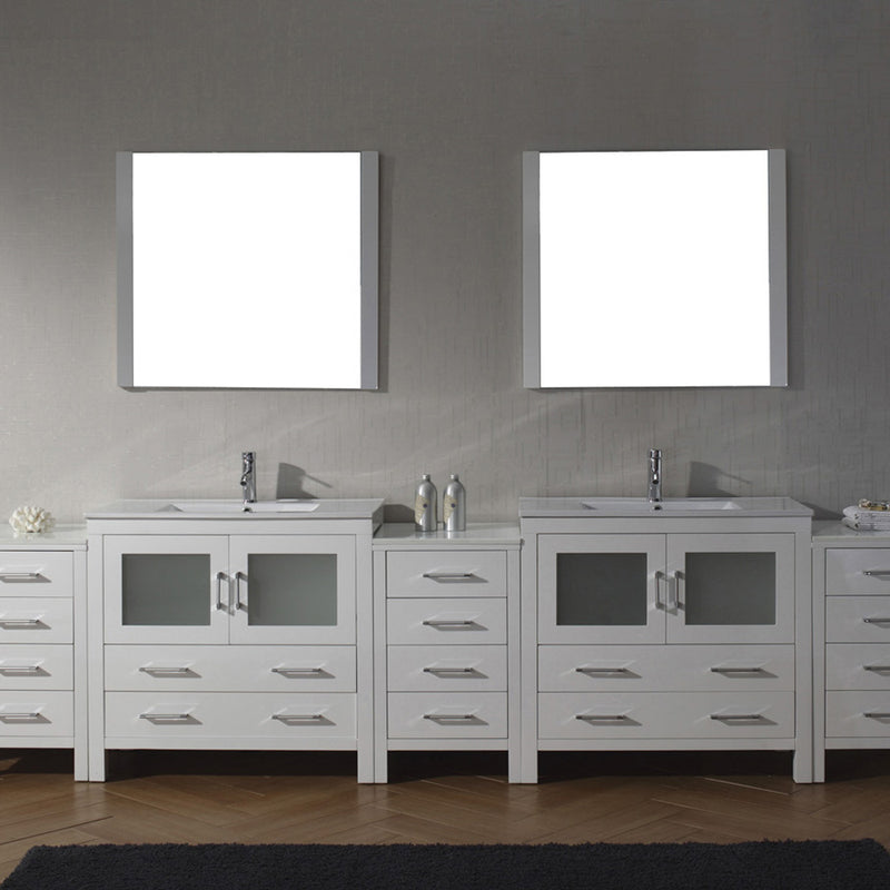 Modern Fittings Dior 118" Double Bath Vanity with Top and Integrated Square Sinks Faucets