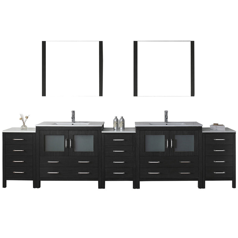 Modern Fittings Dior 118" Double Bath Vanity with Top and Integrated Square Sinks Faucets