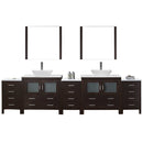 Modern Fittings Dior 118" Double Bath Vanity with Marble Top and Square Sinks Faucets