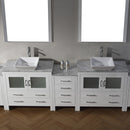 Modern Fittings Dior 118" Double Bath Vanity with Marble Top and Square Sinks Faucets