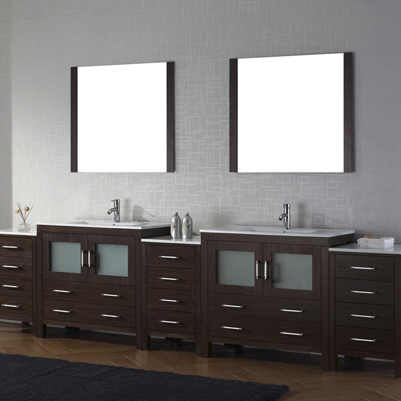 Modern Fittings Dior 126" Double Bath Vanity with Top and Integrated Square Sinks Faucets 