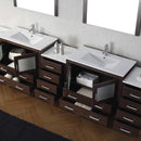 Modern Fittings Dior 126" Double Bath Vanity with Top and Integrated Square Sinks Faucets 