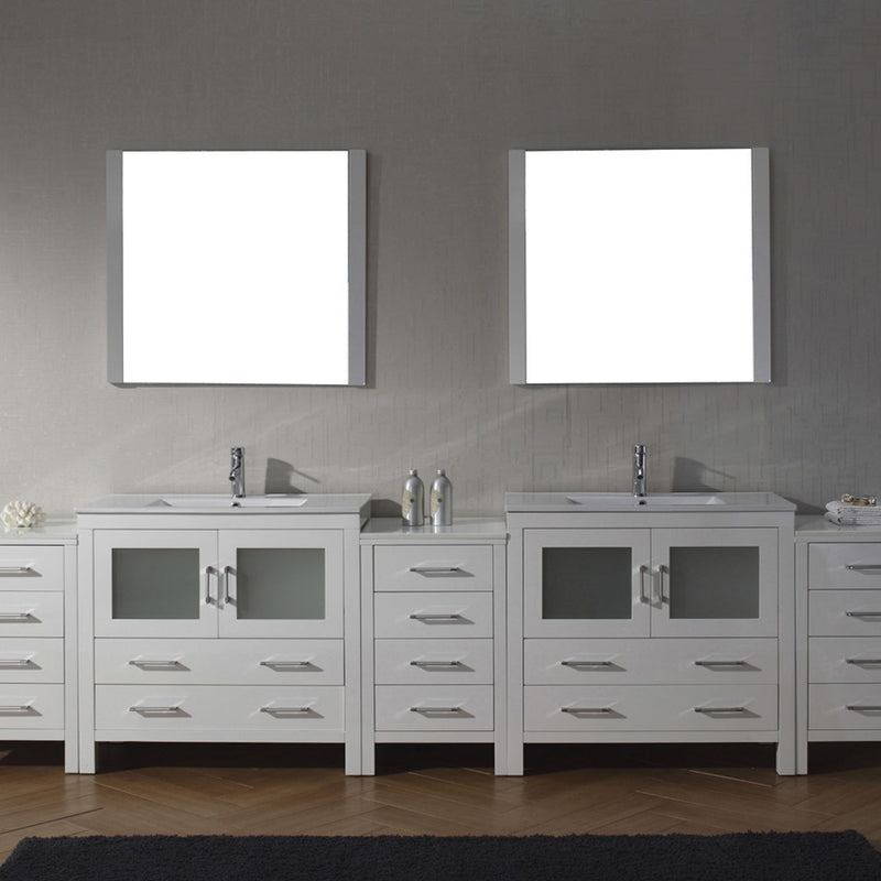 Modern Fittings Dior 126" Double Bath Vanity with Top and Integrated Square Sinks Faucets 