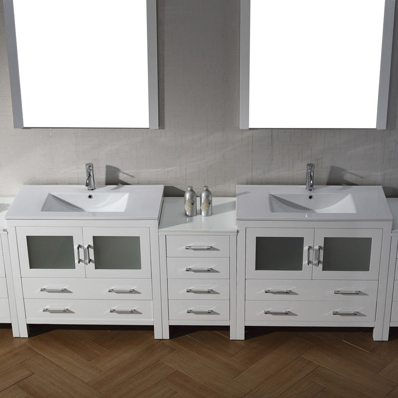 Modern Fittings Dior 126" Double Bath Vanity with Top and Integrated Square Sinks Faucets 