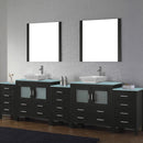 Modern Fittings Dior 126" Double Bath Vanity with Glass Top and Square Sinks Faucets