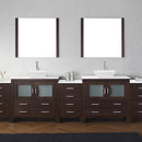 Modern Fittings Dior 126" Double Bath Vanity with Engineered Stone Top and Square Sinks Faucets