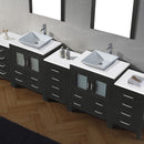 Modern Fittings Dior 126" Double Bath Vanity with Engineered Stone Top and Square Sinks Faucets