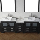 Modern Fittings Dior 126" Double Bath Vanity with Engineered Stone Top and Square Sinks Faucets