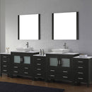 Modern Fittings Dior 126" Double Bath Vanity with Marble Top and Square Sinks Faucets