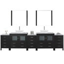 Modern Fittings Dior 126" Double Bath Vanity with Marble Top and Square Sinks Faucets