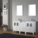 Modern Fittings Dior 66" Double Bath Vanity in Espresso with Top and Integrated Square Sinks Faucets