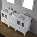 Modern Fittings Dior 66" Double Bath Vanity in Espresso with Top and Integrated Square Sinks Faucets