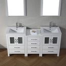 Modern Fittings Dior 66" Double Bath Vanity in Espresso with Top and Integrated Square Sinks Faucets