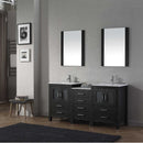 Modern Fittings Dior 66" Double Bath Vanity in Espresso with Top and Integrated Square Sinks Faucets