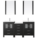 Modern Fittings Dior 66" Double Bath Vanity in Espresso with Top and Integrated Square Sinks Faucets