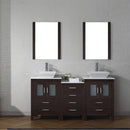 Modern Fittings Dior 66" Double Bath Vanity with Engineered Stone Top and Square Sinks Faucets