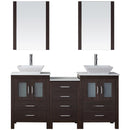 Modern Fittings Dior 66" Double Bath Vanity with Engineered Stone Top and Square Sinks Faucets