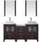 Modern Fittings Dior 66" Double Bath Vanity with Engineered Stone Top and Square Sinks Faucets