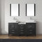 Modern Fittings Dior 66" Double Bath Vanity with Engineered Stone Top and Square Sinks Faucets