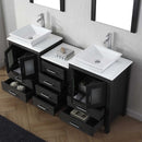 Modern Fittings Dior 66" Double Bath Vanity with Engineered Stone Top and Square Sinks Faucets