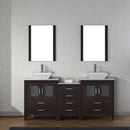 Modern Fittings Dior 66" Double Bath Vanity with Marble Top and Square Sinks Faucets