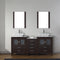 Modern Fittings Dior 66" Double Bath Vanity with Marble Top and Square Sinks Faucets