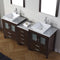 Modern Fittings Dior 66" Double Bath Vanity with Marble Top and Square Sinks Faucets