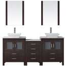 Modern Fittings Dior 66" Double Bath Vanity with Marble Top and Square Sinks Faucets