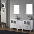 Modern Fittings Dior 66" Double Bath Vanity with Marble Top and Square Sinks Faucets