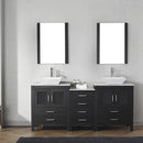 Modern Fittings Dior 66" Double Bath Vanity with Marble Top and Square Sinks Faucets