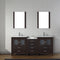 Modern Fittings Dior 74" Double Bath Vanity with Top and Integrated Square Sinks Faucets