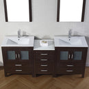 Modern Fittings Dior 74" Double Bath Vanity with Top and Integrated Square Sinks Faucets