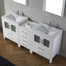 Modern Fittings Dior 74" Double Bath Vanity with Top and Integrated Square Sinks Faucets