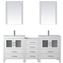 Modern Fittings Dior 74" Double Bath Vanity with Top and Integrated Square Sinks Faucets