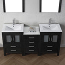 Modern Fittings Dior 74" Double Bath Vanity with Top and Integrated Square Sinks Faucets