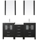 Modern Fittings Dior 74" Double Bath Vanity with Top and Integrated Square Sinks Faucets