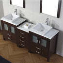 Modern Fittings Dior 74" Double Bath Vanity with Engineered Stone Top and Square Sinks Faucets