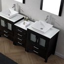 Modern Fittings Dior 74" Double Bath Vanity with Engineered Stone Top and Square Sinks Faucets