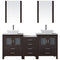 Modern Fittings Dior 74" Double Bath Vanity with Marble Top and Square Sinks Faucets